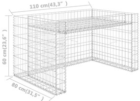 Abrigo p/ corta-relva com divisão elevada fio aço 110x80x60 cm