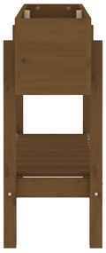 Canteiro elevado jardim 101x30x69 cm pinho maciço castanho-mel