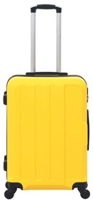 Conjunto de tróleis estojo rígido 3 pcs ABS amarelo