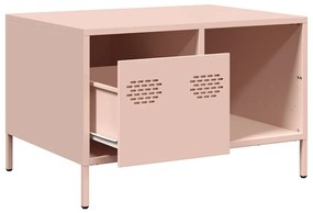 Mesa de centro 68,5x50x43,5 cm aço laminado a frio rosa