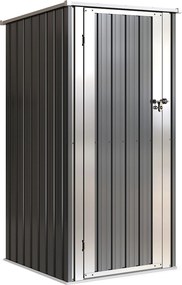 Outsunny Abrigo de Jardim 0,69 m² 83x89x163 cm com Telhado Inclinado Porta com Fecho Inclui Luvas Cinzento Escuro | Aosom Portugal