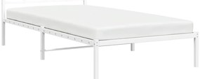 Estrutura de cama com cabeceira 100x200 cm metal branco