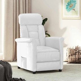 vidaXL Poltrona reclinável couro artificial cor creme