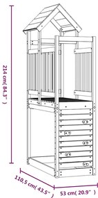 Torre brincar c/ parede escalar 53x110,5x214cm madeira douglas