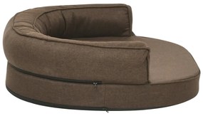 Cama para cães ergonómica 75x53 cm aspeto linho castanho