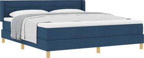 vidaXL Cama com Estrado com colchĂŁo Azul 180 x 200 cm tecido