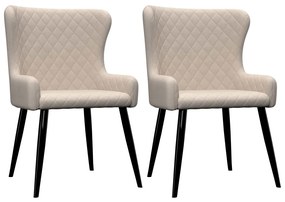 vidaXL Cadeiras de jantar 2 pcs tecido cor creme