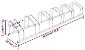 Suporte para 6 bicicletas aço galvanizado