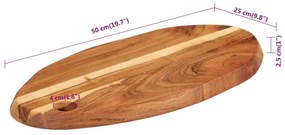 Tábua de cortar 50x25x2,5 cm madeira de acácia maciça