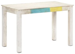 vidaXL Mesa de jantar 120x60x76 cm madeira de mangueira maciça branco