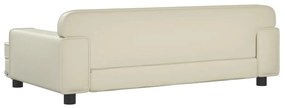 Sofá infantil 90x53x30 cm couro artificial cor creme