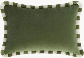 Almofada de veludo artesanal com franjas Happy Pillow