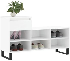 Sapateira 102x36x60 cm derivados de madeira branco brilhante