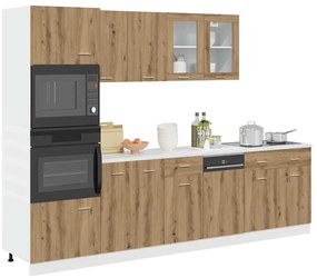 vidaXL 7pcs armário de cozinha conj. deriv. madeira carvalho artisiano