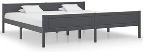 Estrutura de cama 200x200 cm madeira de pinho maciça cinzento