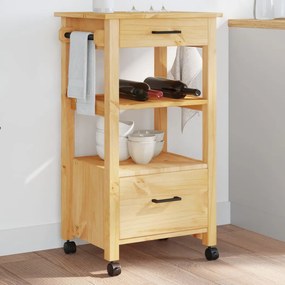 vidaXL Carrinho de cozinha MONZA 48x40x90 cm madeira de pinho maciça