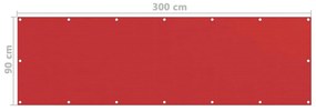 Tela de varanda 90x300 cm PEAD vermelho
