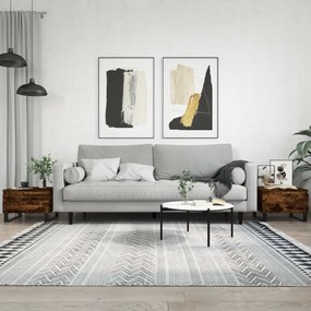 vidaXL Mesas de centro 2 pcs 50x46x35cm deriv. madeira carvalho fumado