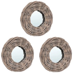 vidaXL Espelhos 3 pcs 15 cm vime