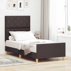 Cama vidaXL Castanho Escuro 90x200 cm em Tecido