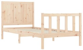 Estrutura de cama com cabeceira 90x200 cm madeira maciça