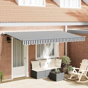 vidaXL Toldo Retrátil Manual Antracite e Branco