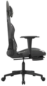 Cadeira gaming massagens apoio pés couro artif preto/camuflagem