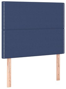 Cabeceira de cama c/ LED tecido 90x5x118/128cm azul