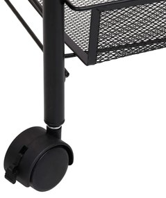 Carrinho de cozinha com 5 prateleiras ferro 46x26x105 cm preto