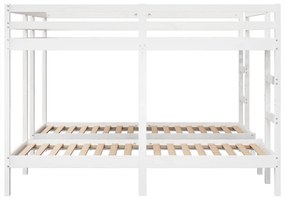 Beliche triplo 200x200/80x200 cm madeira de pinho maciça branco