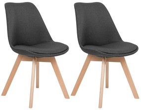 Conjunto de 2 cadeiras de jantar em tecido cinzento escuro DAKOTA II Beliani