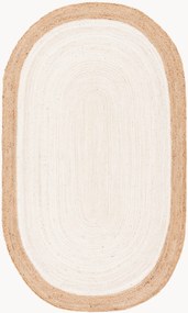 Tapete oval de juta artesanal Natural