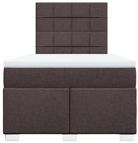 Cama com molas/colchão 120x200 cm tecido castanho-escuro