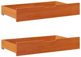 Cama sem colchão 200x200 cm pinho maciço castanho-mel
