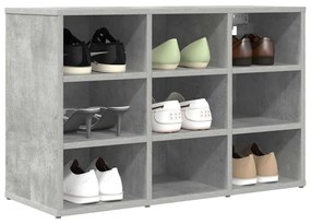 Armário de Sapatos com prateleira Cinzento cimento 103x30x51 cm
