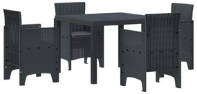 vidaXL Conjunto de Jantar para Jardim 5 pcs Antracite Polipropileno