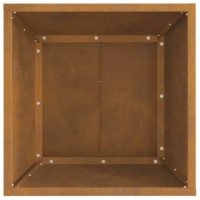 Fogueira Quadrada 40x40x30 cm Aço Envelhecido