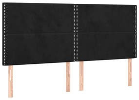 Estrutura de cama sem colchão 200x200 cm veludo preto
