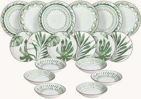 Conjunto de loiça em porcelana Madison Rio Verde, 6 pessoas, conjunto de 18
