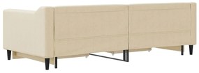 Sofá-cama com gavetão e gavetas 90x200 cm tecido cor creme