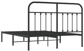 Estrutura de cama com cabeceira 140x200 cm metal preto