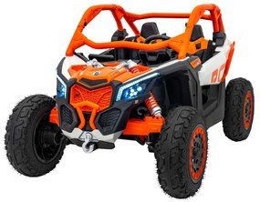 Carro elétrico para Crianças 2 Lugares 24V CAM-AM Buggy Maverick Turbo RR STRONG Motor 320 W, Rodas AR bombeado, assento couro ecológico Laranja