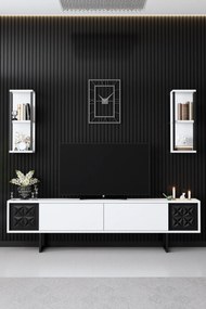 Unidade TV Black Line – Branco/Preto – 180 cm x 30 cm x 48 cm