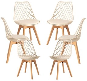 Pack 6 Cadeiras Mima - Beige