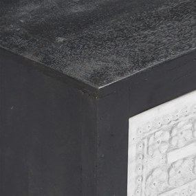 Móvel TV esculpido à mão 120x30x40 cm mangueira cinzento/branco