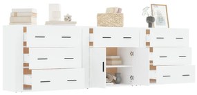 Aparadores 3 pcs madeira processada branco