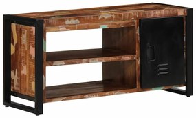 Banco de Sapatos Multicolorido 100x40x50 cm Madeira Recuperada