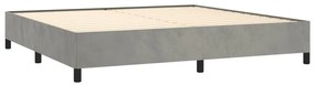 Cama com molas/colchão 200x200 cm veludo cinzento-claro