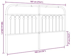 Cabeceira de cama 180 cm metal branco