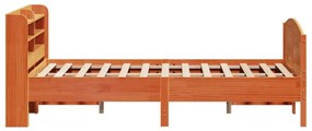 Cama sem colchão 135x190 cm madeira pinho maciça castanho-mel